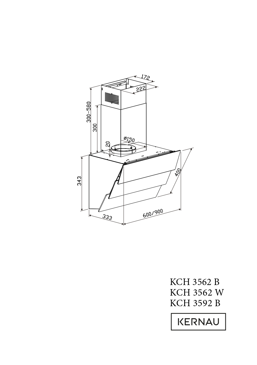 Okap przyścienny Kernau KCH 3592 B